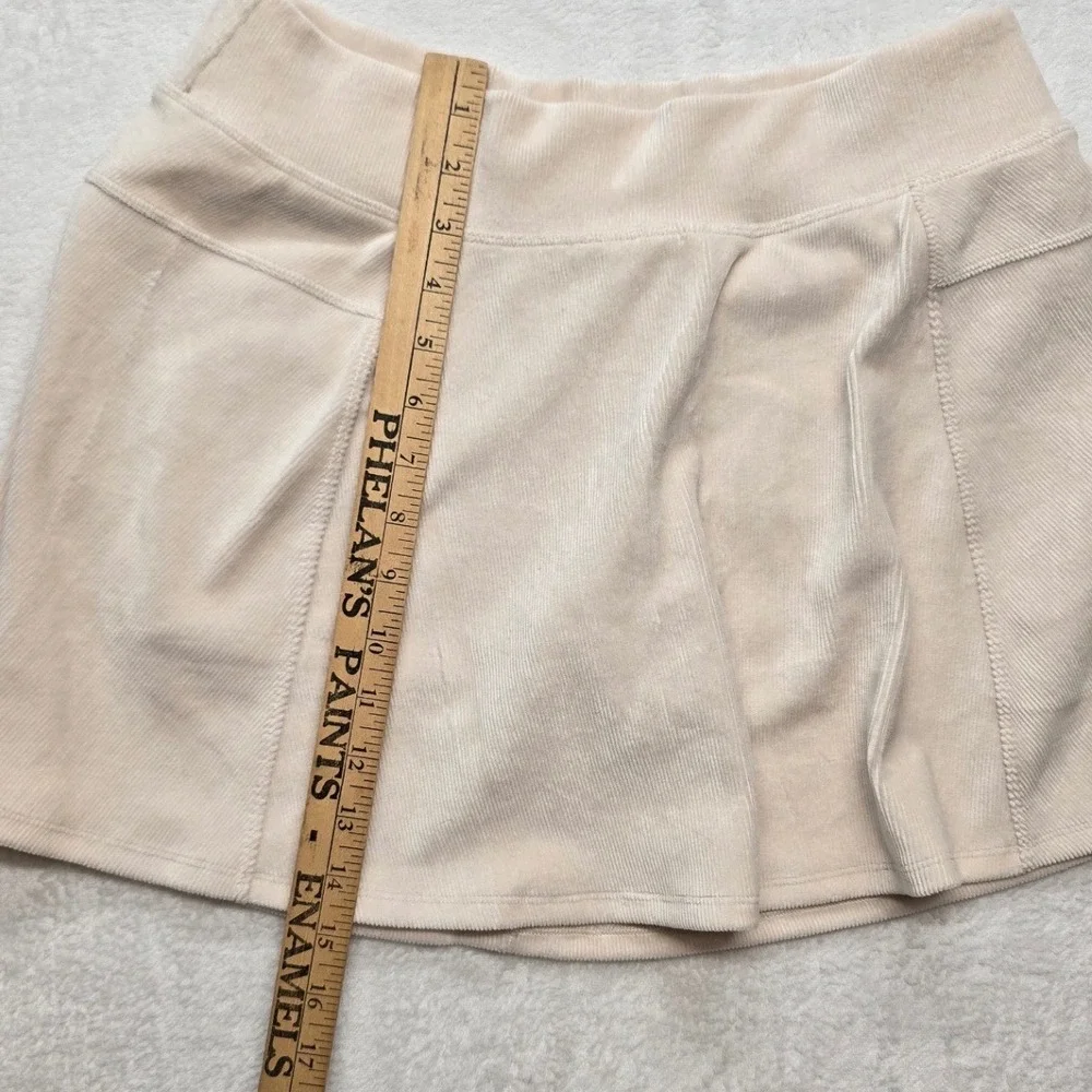 OFFLINE by‎ Aerie Corduroy Skort Cream Ribbed Athletic Tennis Skirt Womens L NWT